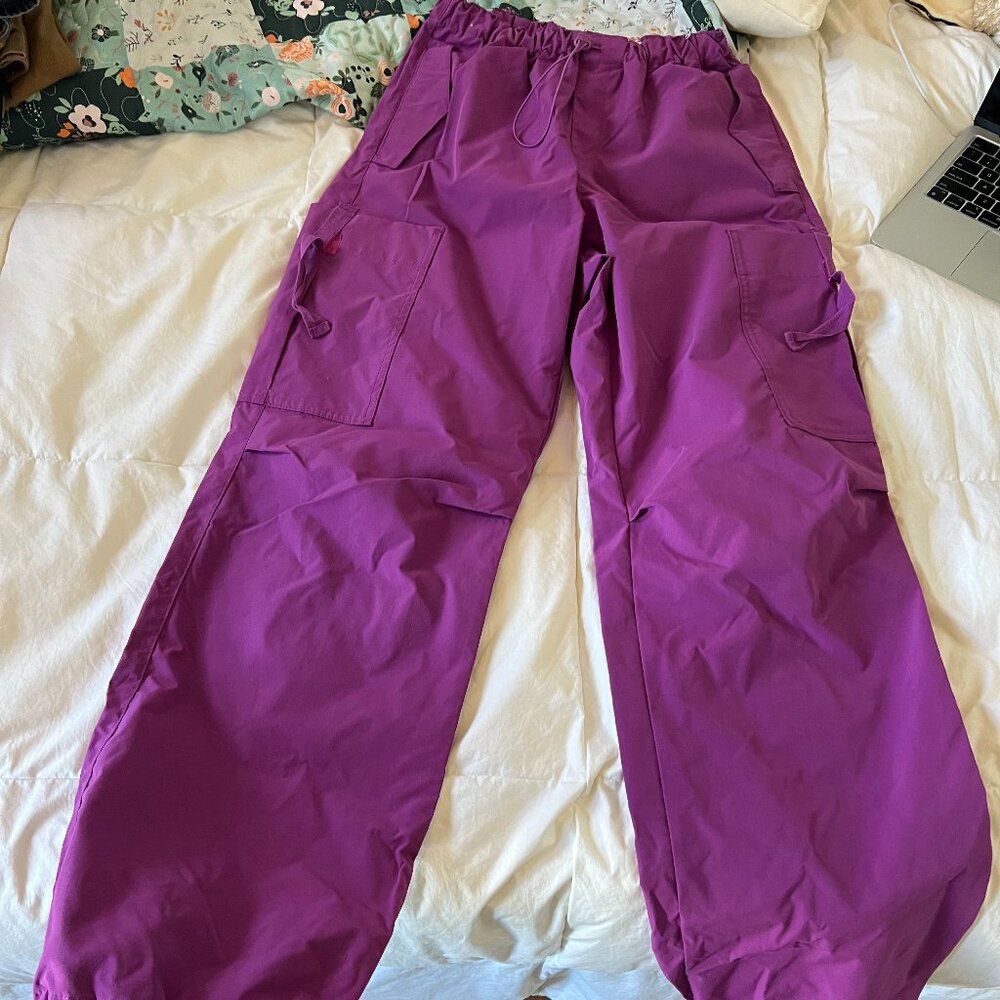 Boho Elastic Waist Parachute Cargo Pants